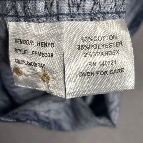 Field & Forest Mens Button Down Shirt XL Blue Bayside Stretch Outdoor Fish Print - Picture 4 of 7